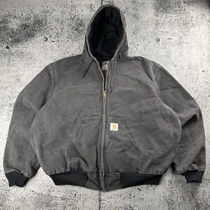 Vintage 90s J03 BLK Carhartt Active Jacket Thermal Lined Grey Fade 2xl Tag
